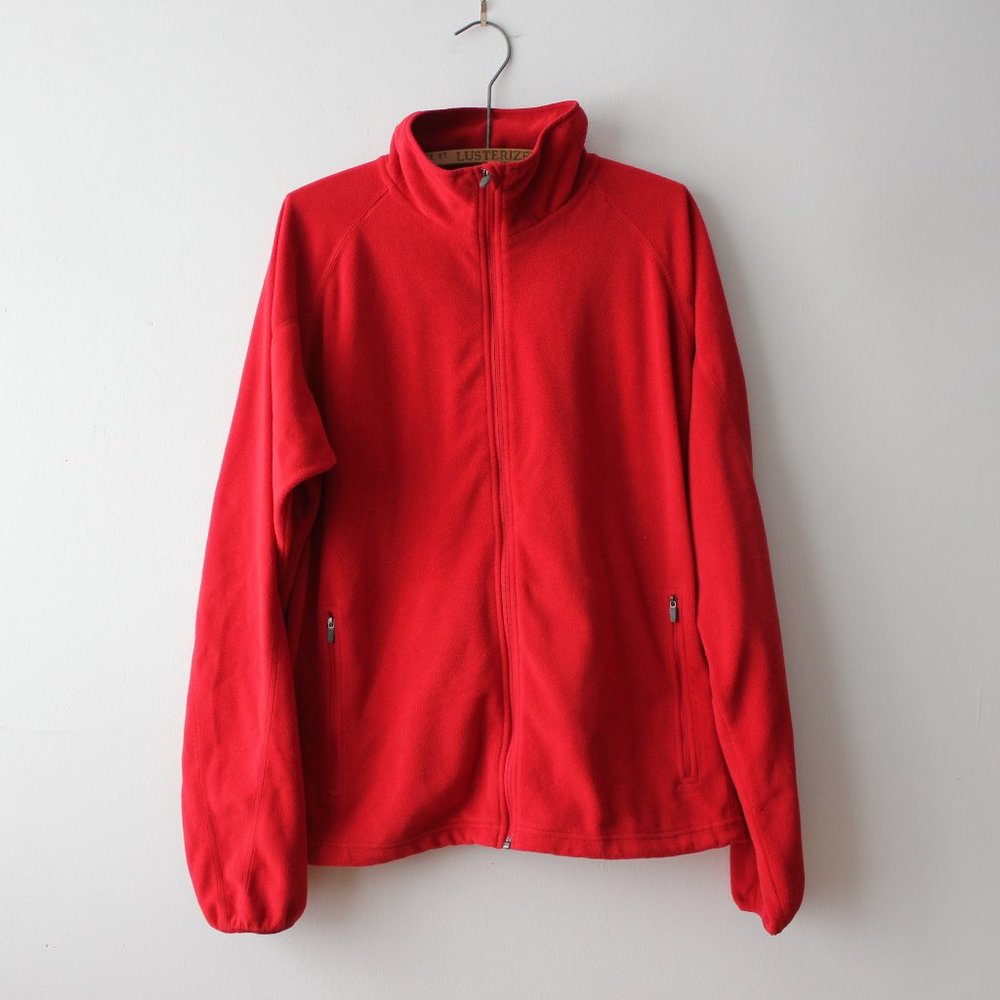 McKinley Red Polar Fleece Zip Up Sweater XL